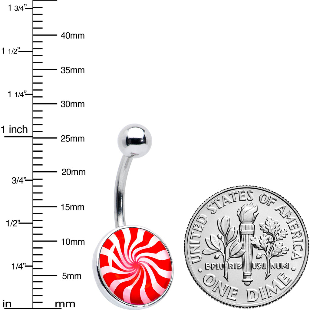 Holiday Peppermint Candy Belly Ring