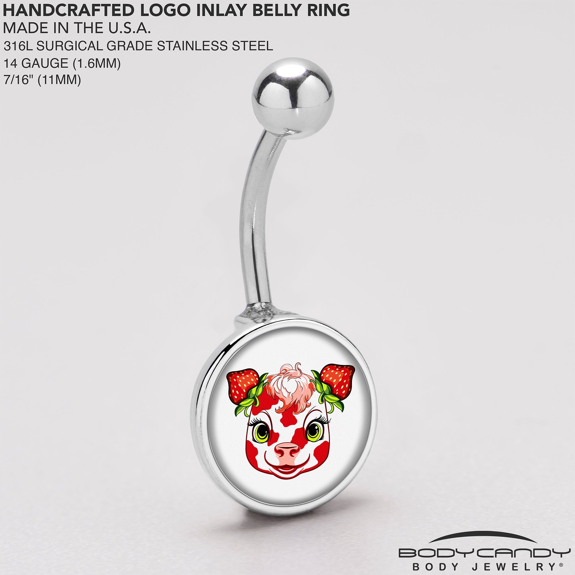 Stawberry Cow Belly Ring by Onyx O