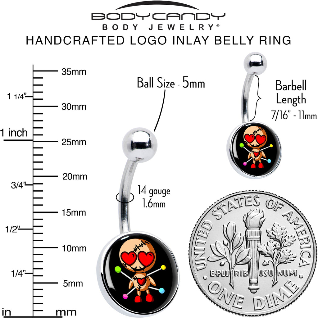 Valentine Heart Voodoo Doll Belly Ring