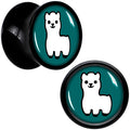 White Llama Black Acrylic Saddle Plug Set 8mm to 20mm by Onyx O