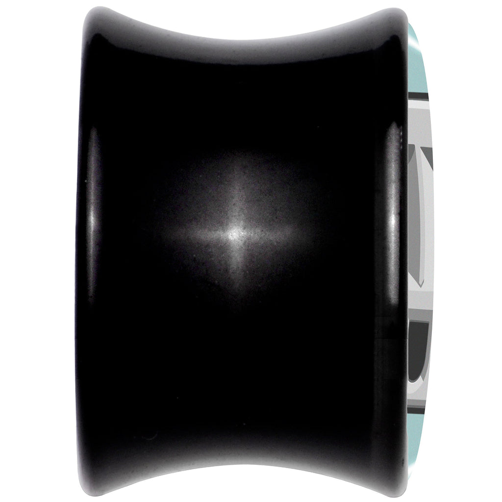 0G Smiling Plug Outlet Black Acrylic Saddle Plug Set by Onyx O