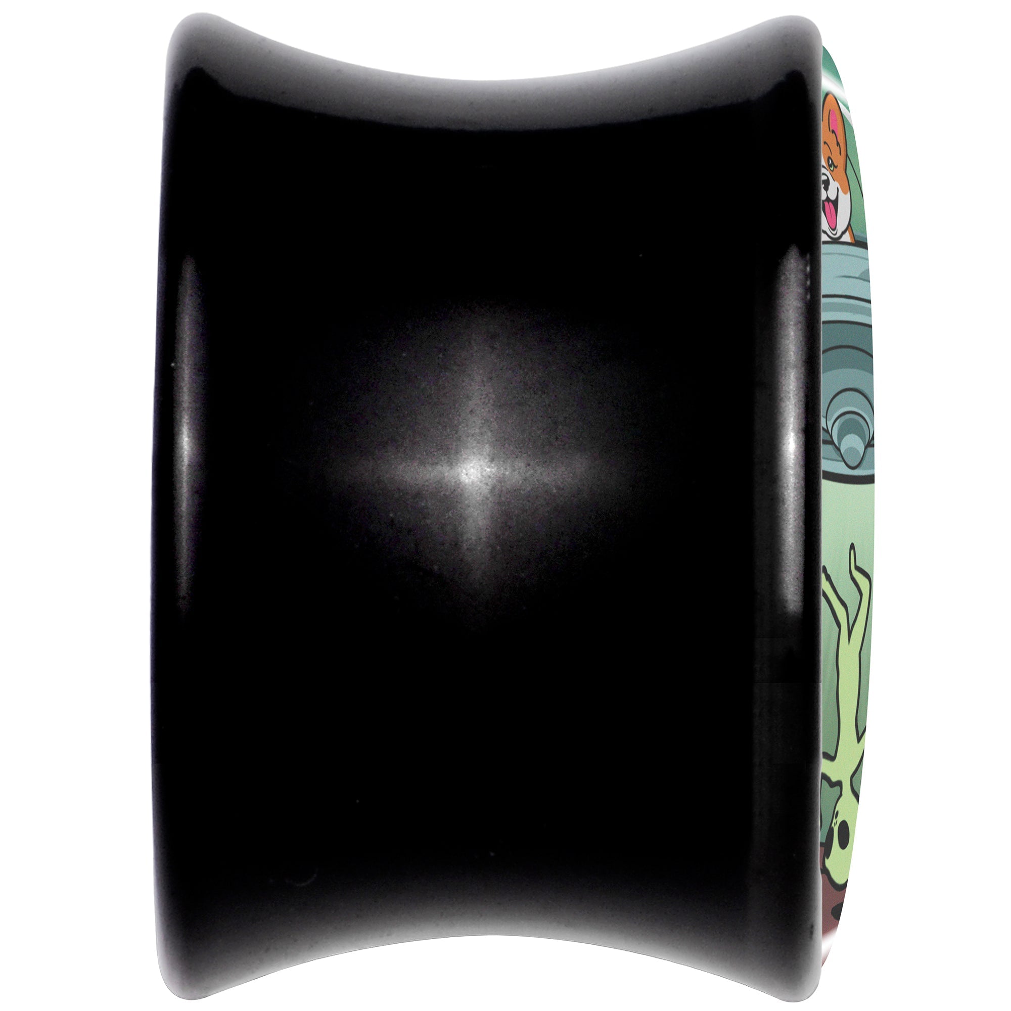 0G Reverse Alien UFO Abduction Black Acrylic Saddle Plug Set by Onyx O