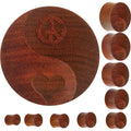 Organic Sawo Wood Yin-Yang Peace-Love Saddle Plug