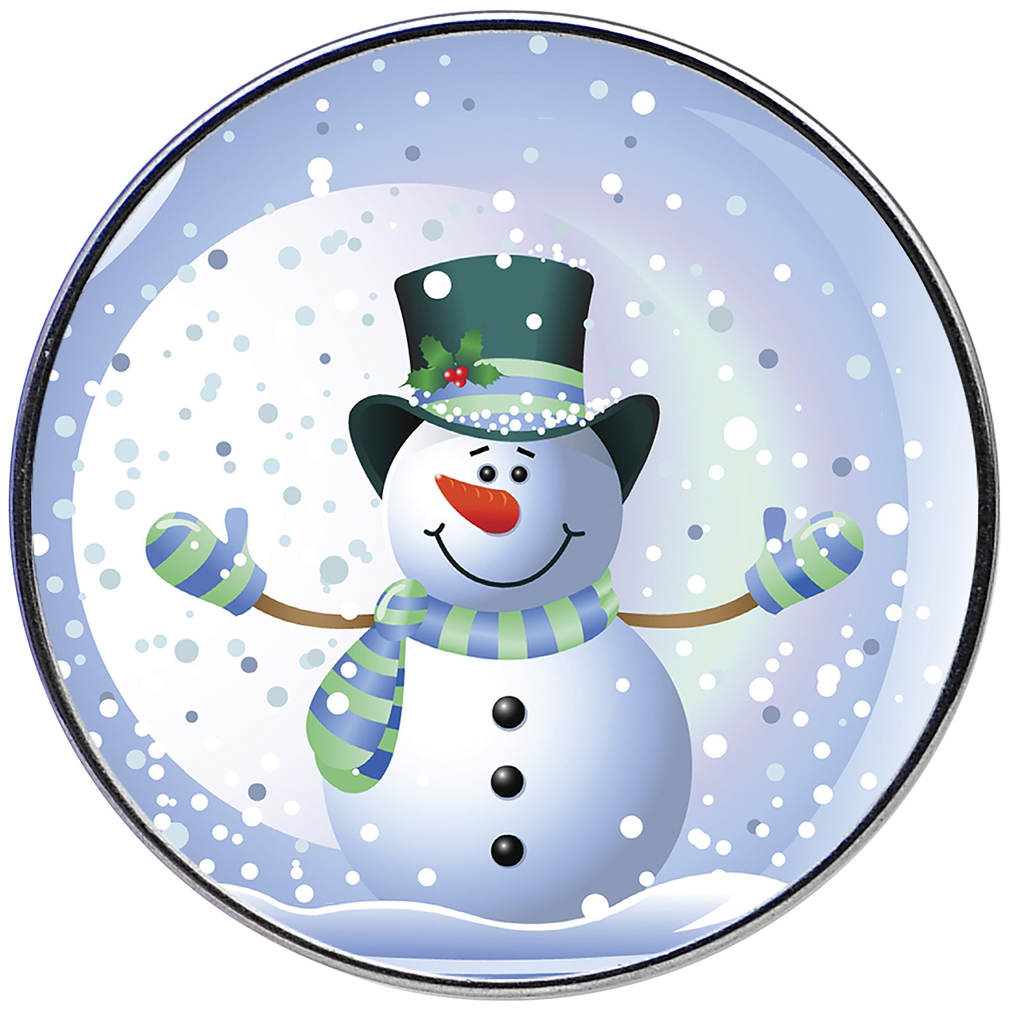 16G Snow Globe Snowman Tragus Cartilage Earring