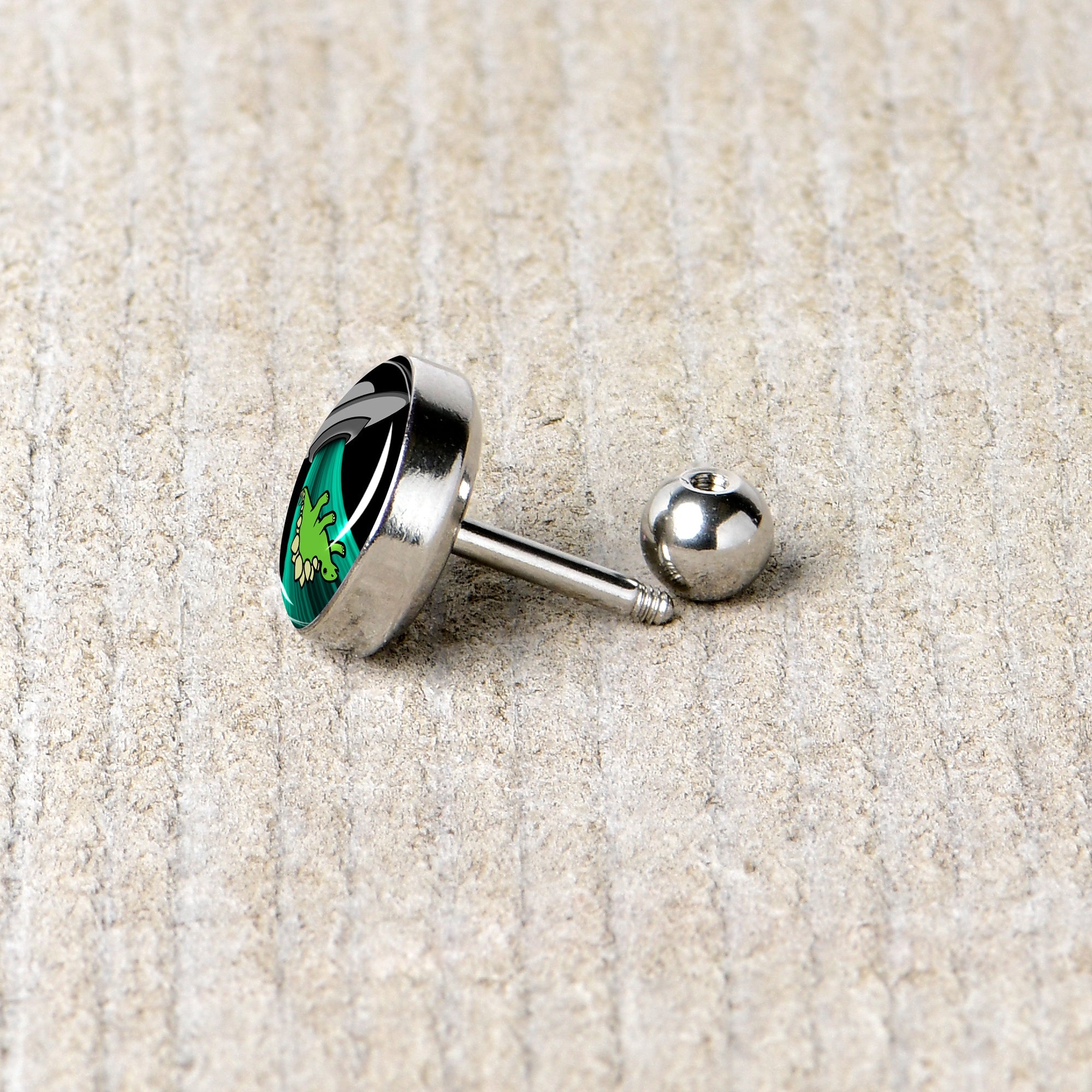 16G 1/4 Alien UFO Dinosaur Abduction Cartilage Tragus Earring by Onyx O