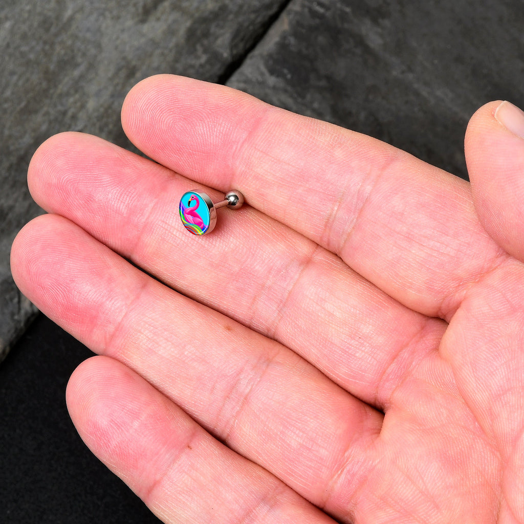 16G 1/4 Rainbow Sea Floating Flamingo Cartilage Tragus Earring by Onyx O