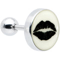 16G 1/4 Lipstick Kiss Black Glow in the Dark Cartilage Earring by Onyx O