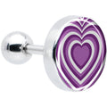 16G 1/4 Purple Retro Heart Tragus Cartilage Earring by Onyx O
