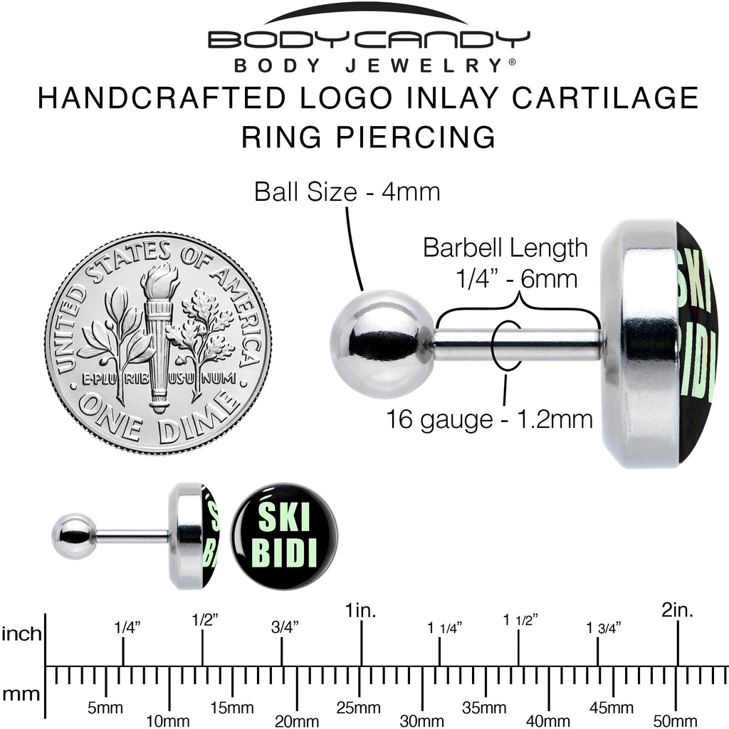 16G 1/4 SKIBIDI Cartilage Tragus Earring by Onyx O