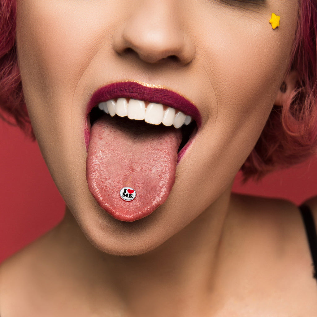 I Love Me Barbell Tongue Ring by Onyx O