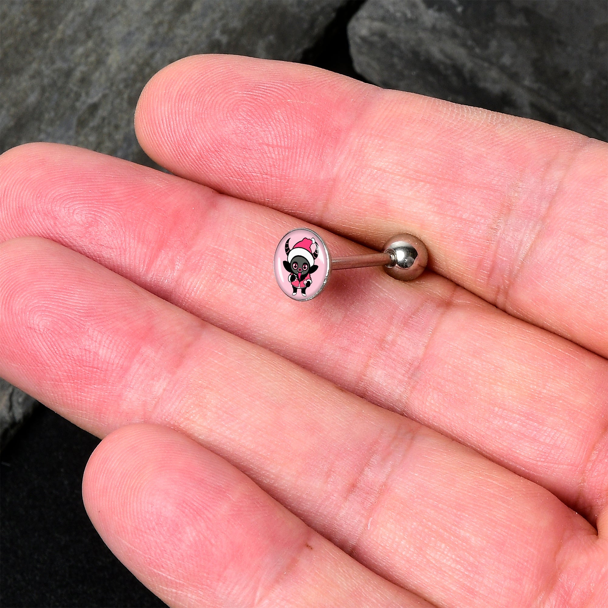 Krampus Cutie Holiday Barbell Tongue Ring by Onyx O