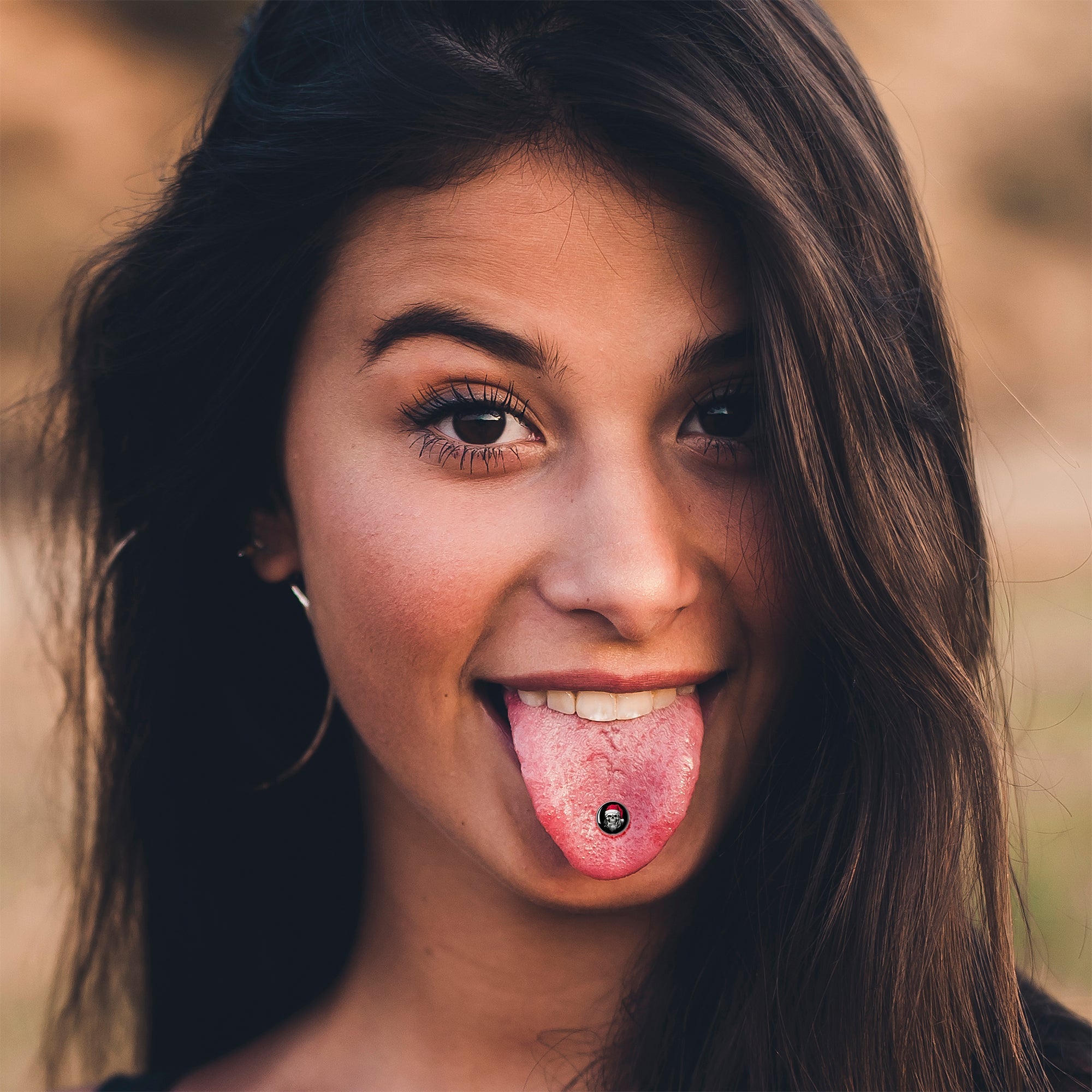 Holiday Skeleton Santa Claus Barbell Tongue Ring by Onyx O