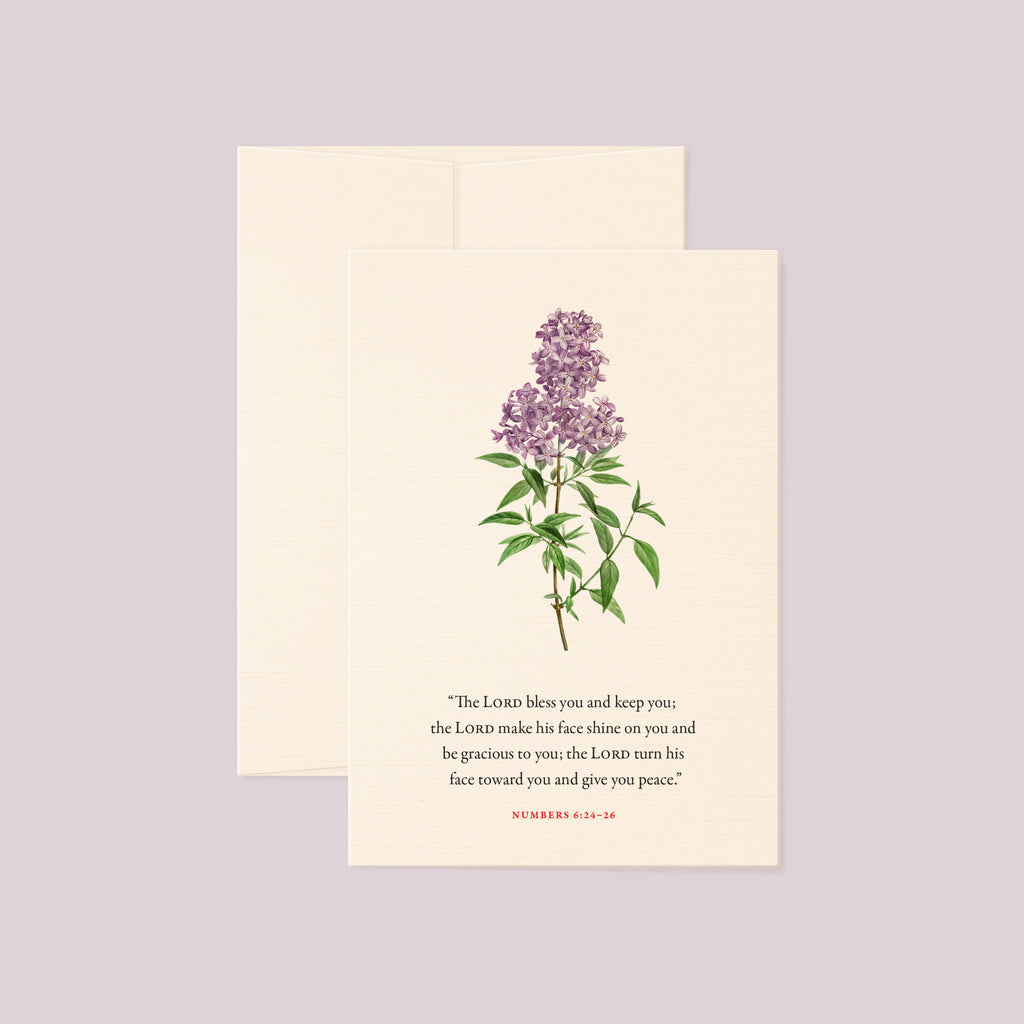 Numbers 6:24–26, The Lord Bless You—Scripture Floral Greeting Card