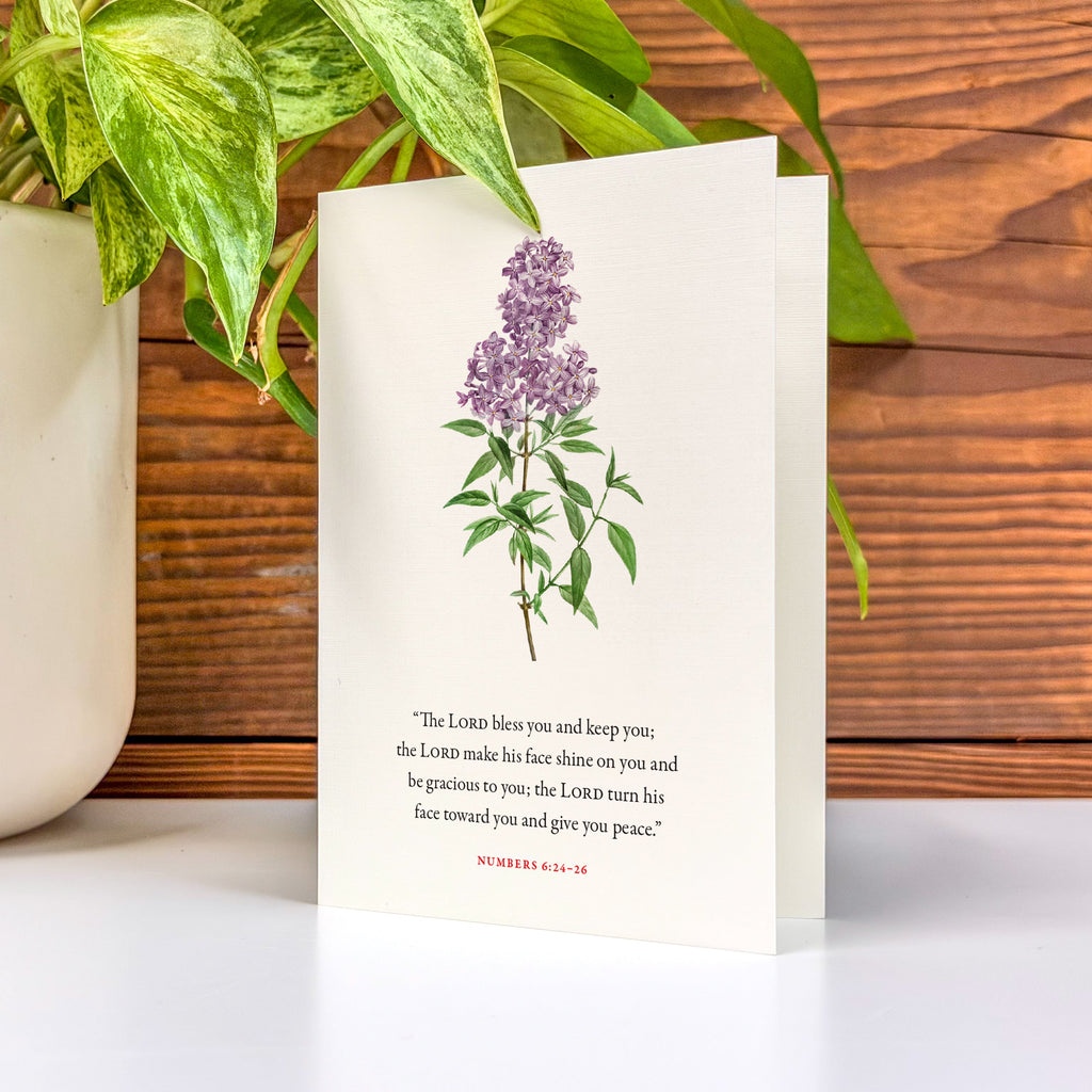 Numbers 6:24–26, The Lord Bless You—Scripture Floral Greeting Card