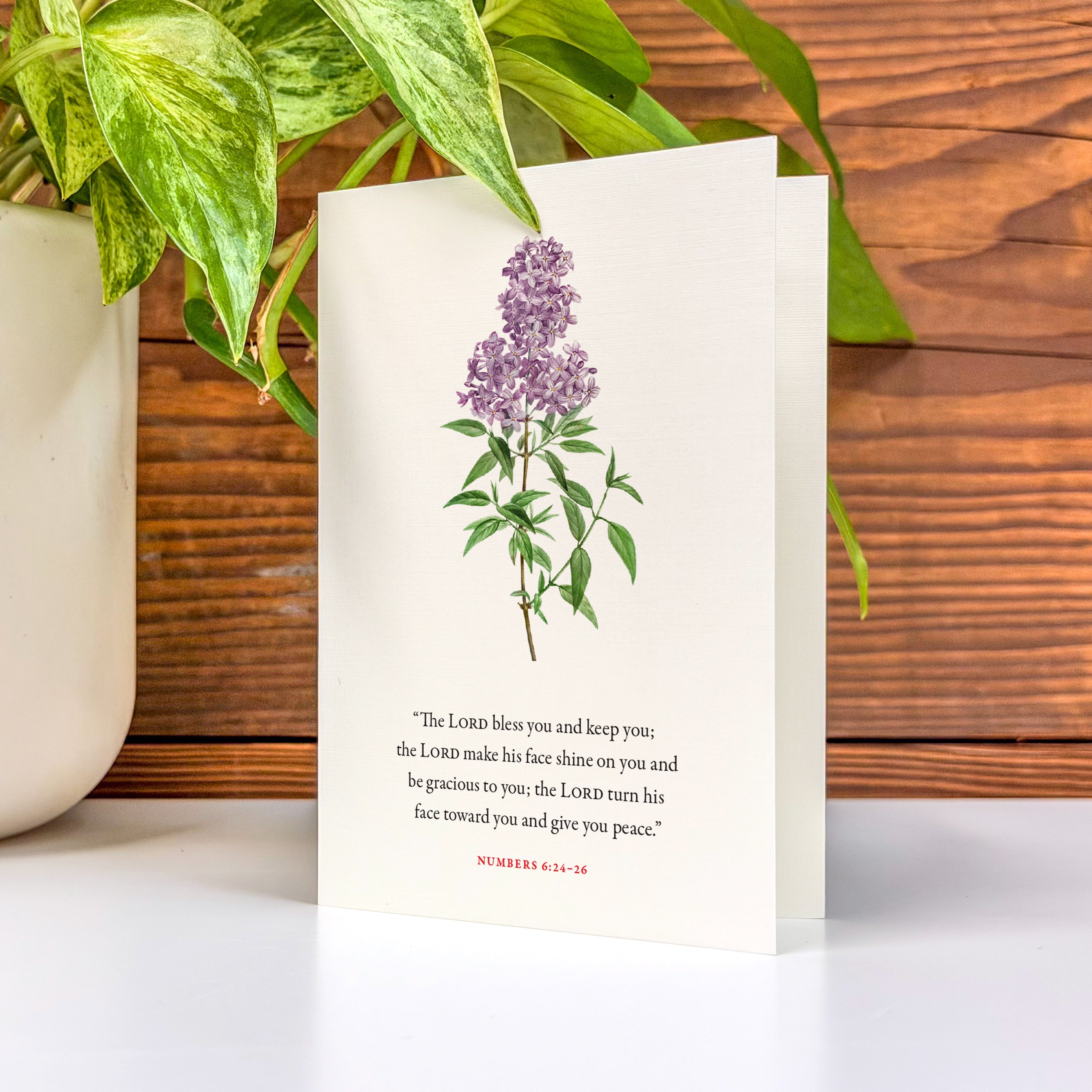 Numbers 6:24–26, The Lord Bless You—Scripture Floral Greeting Card