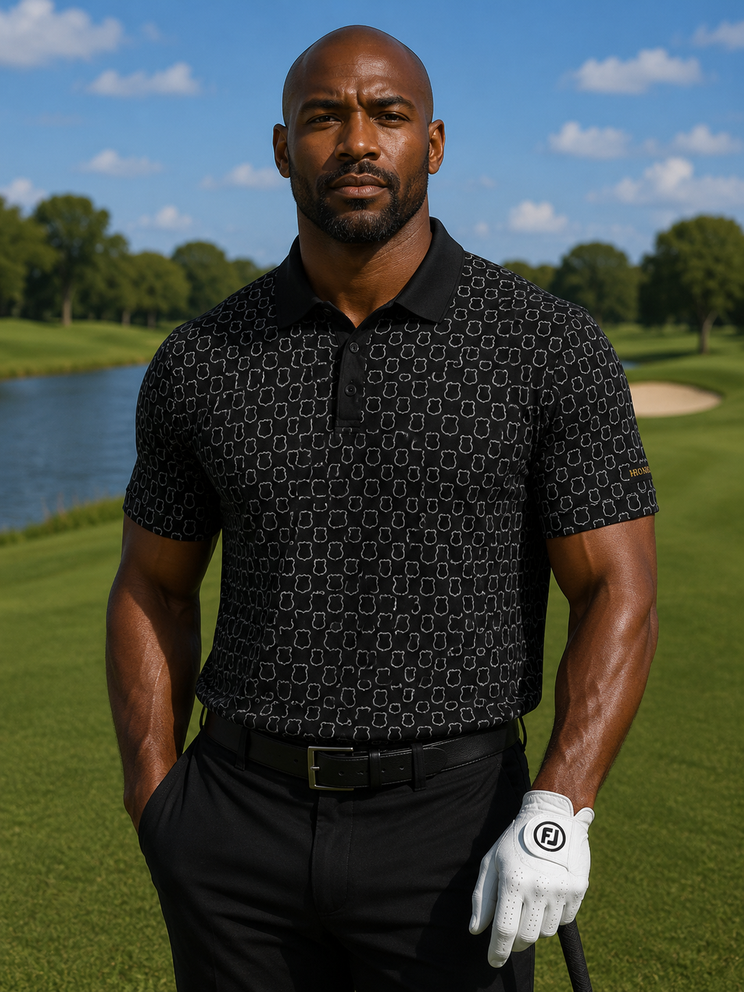 Back the Badge Performance Golf Polo - Black