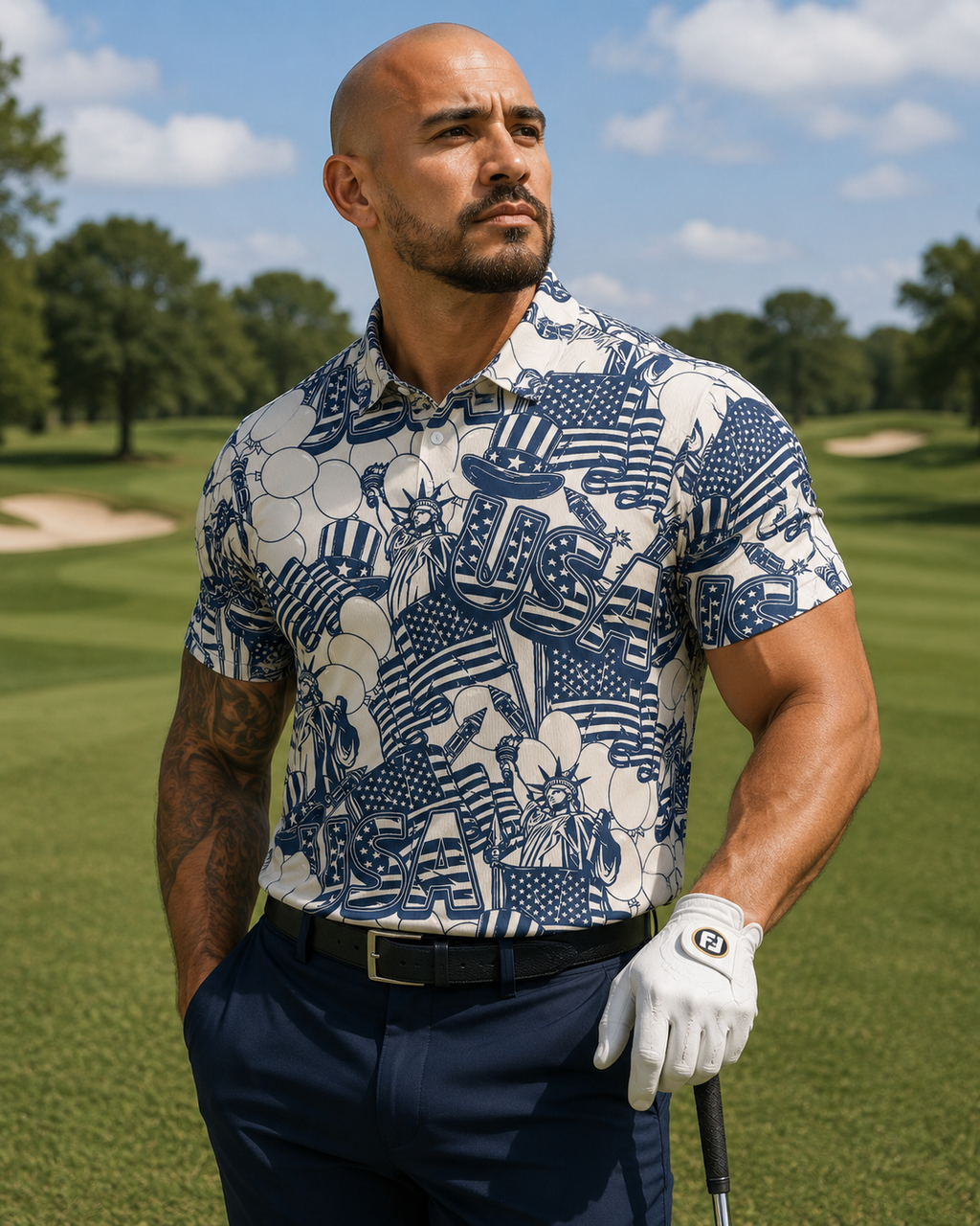 USA Freedom Performance Golf Polo