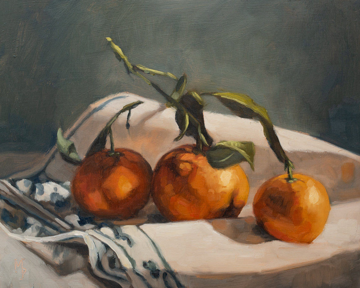 Clementines on a Towel Print