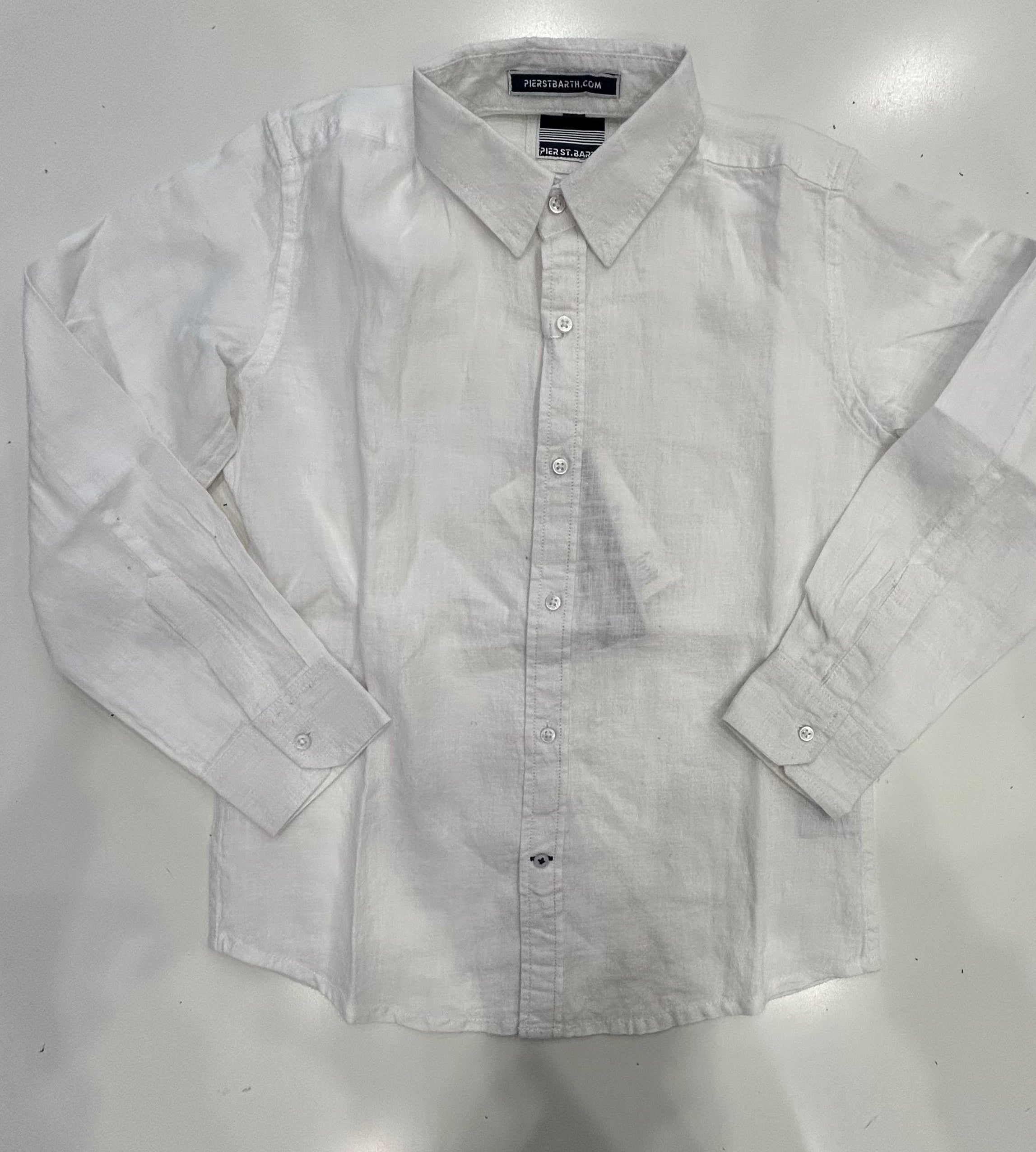 Pier St. Barth - Kids Linen Solid Long Sleeve Button Downs