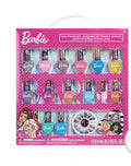 Townley Girl Barbie Movie 18 Piece Set Kids Water-Based Nail Polish Set, Includes Nail Polish, Nail Gems, Nail File for Age 3+, Parties Birthday