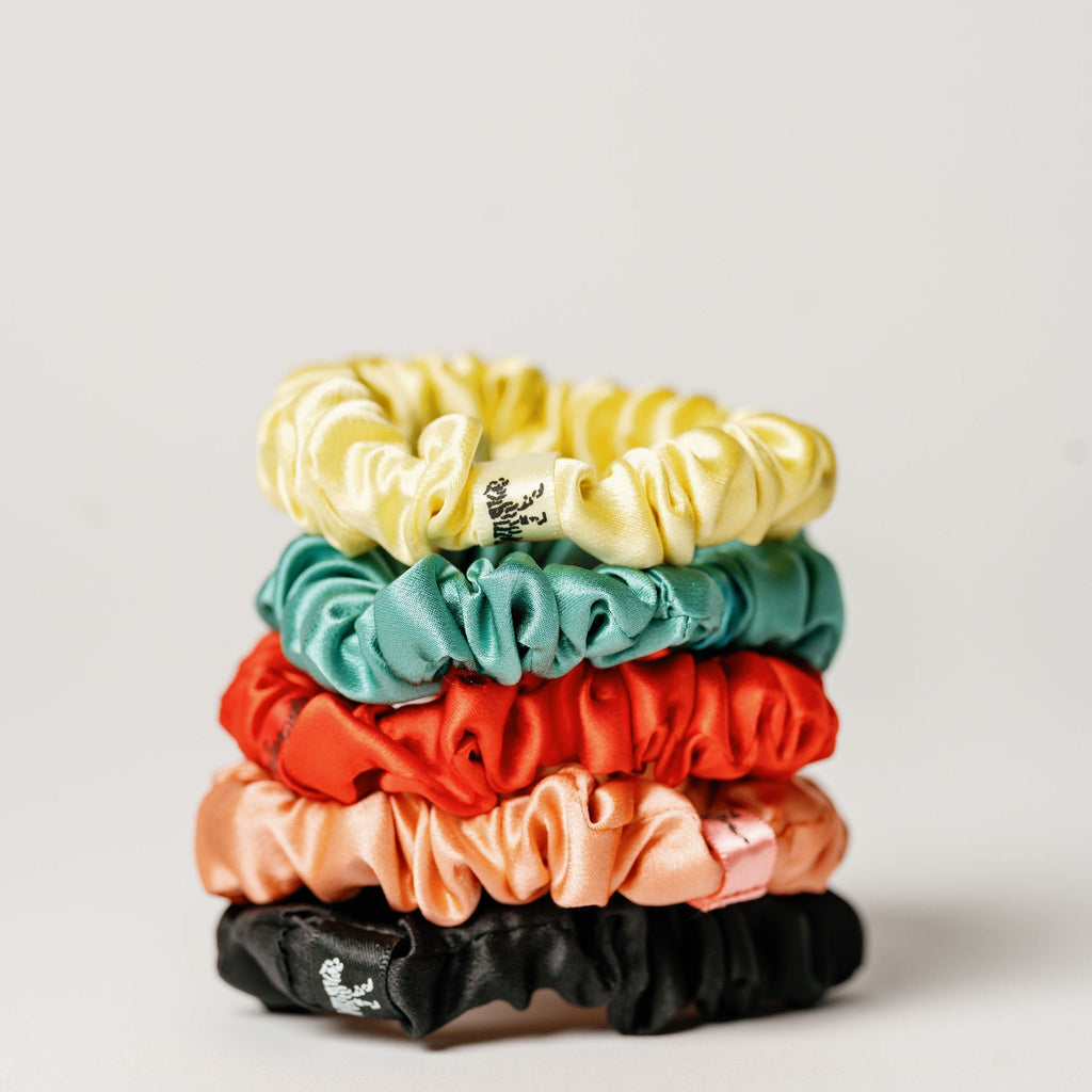 Organic Silk Small Scrunchie Tomato Red