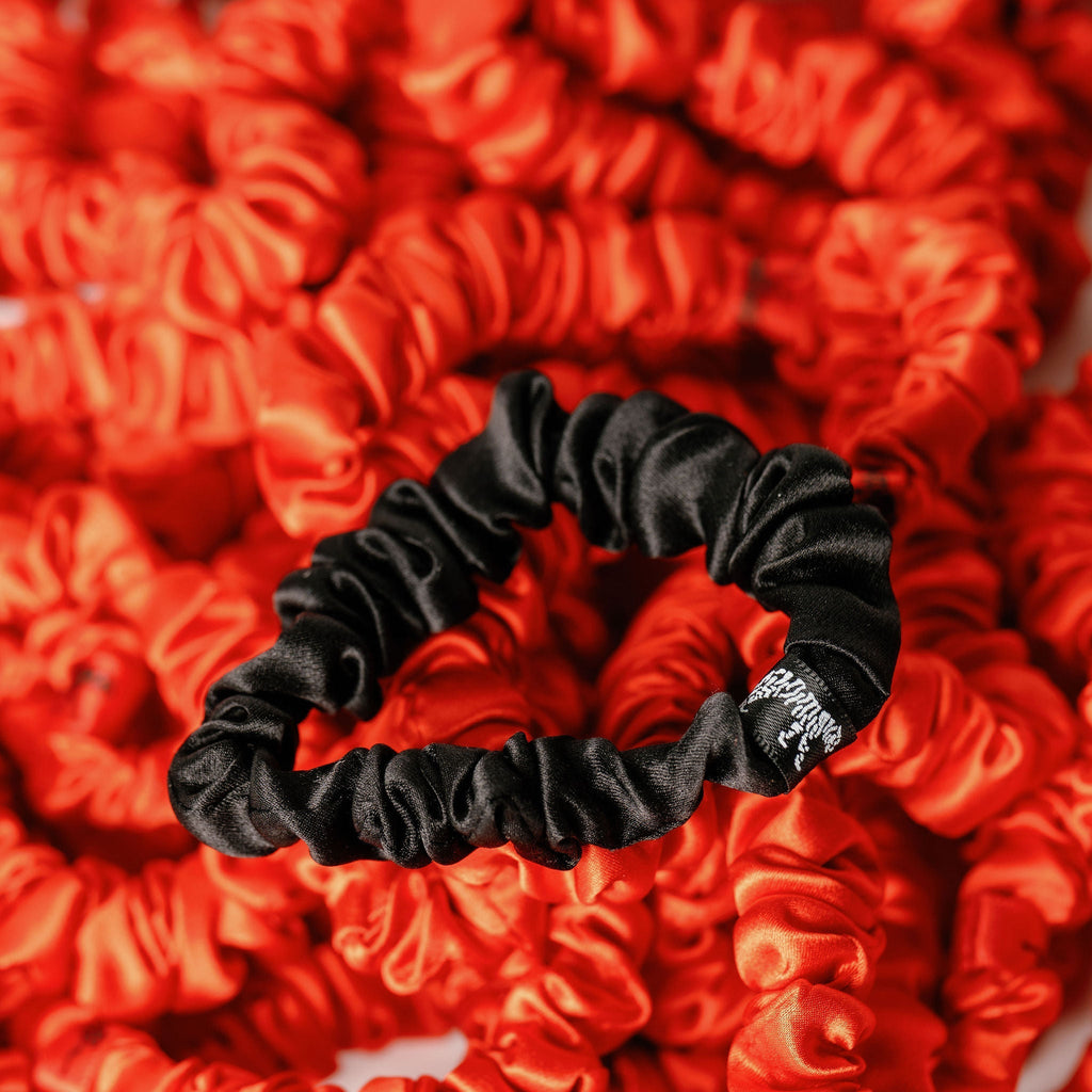Organic Silk Small Scrunchie Onyx Black