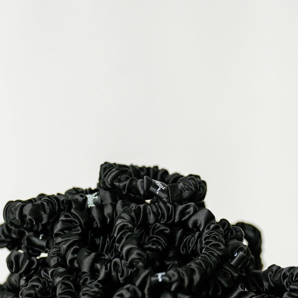 Organic Silk Small Scrunchie Onyx Black