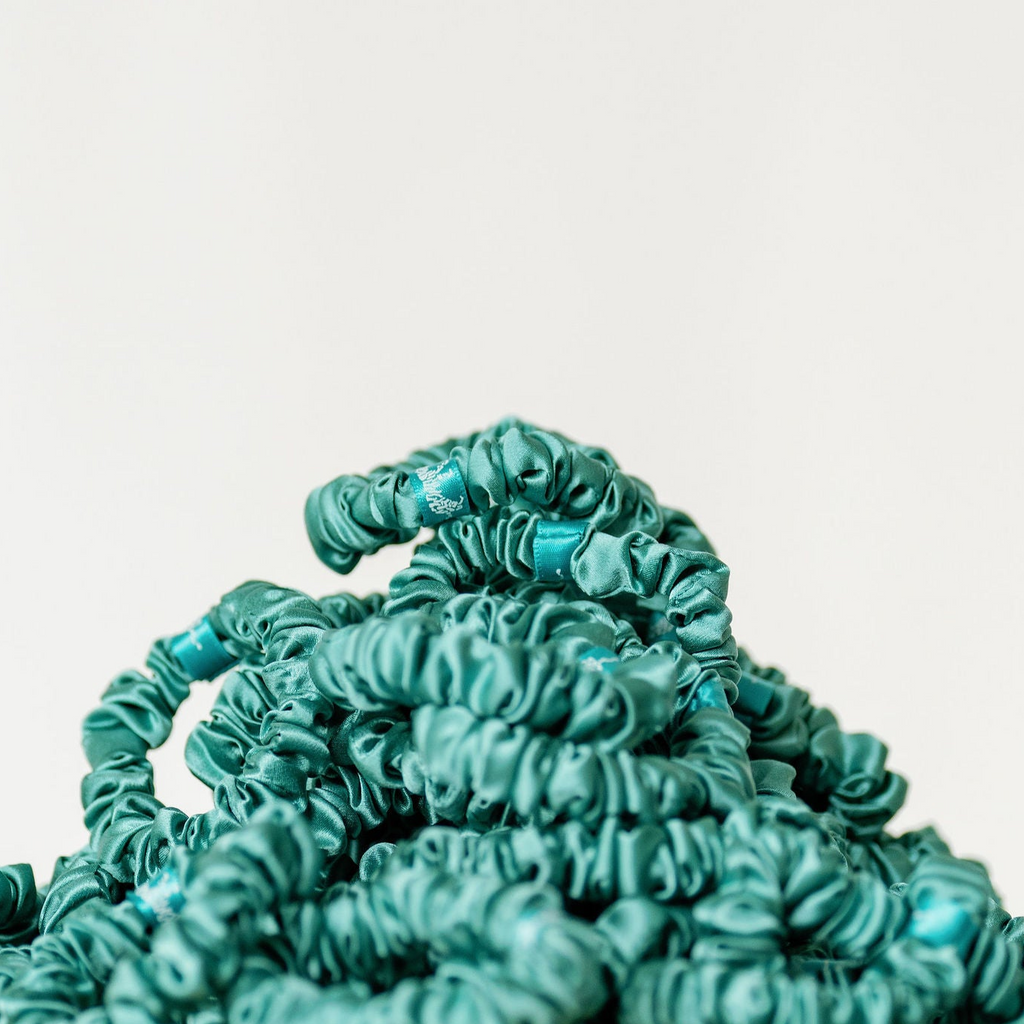 Organic Silk Small Scrunchie Jade Green