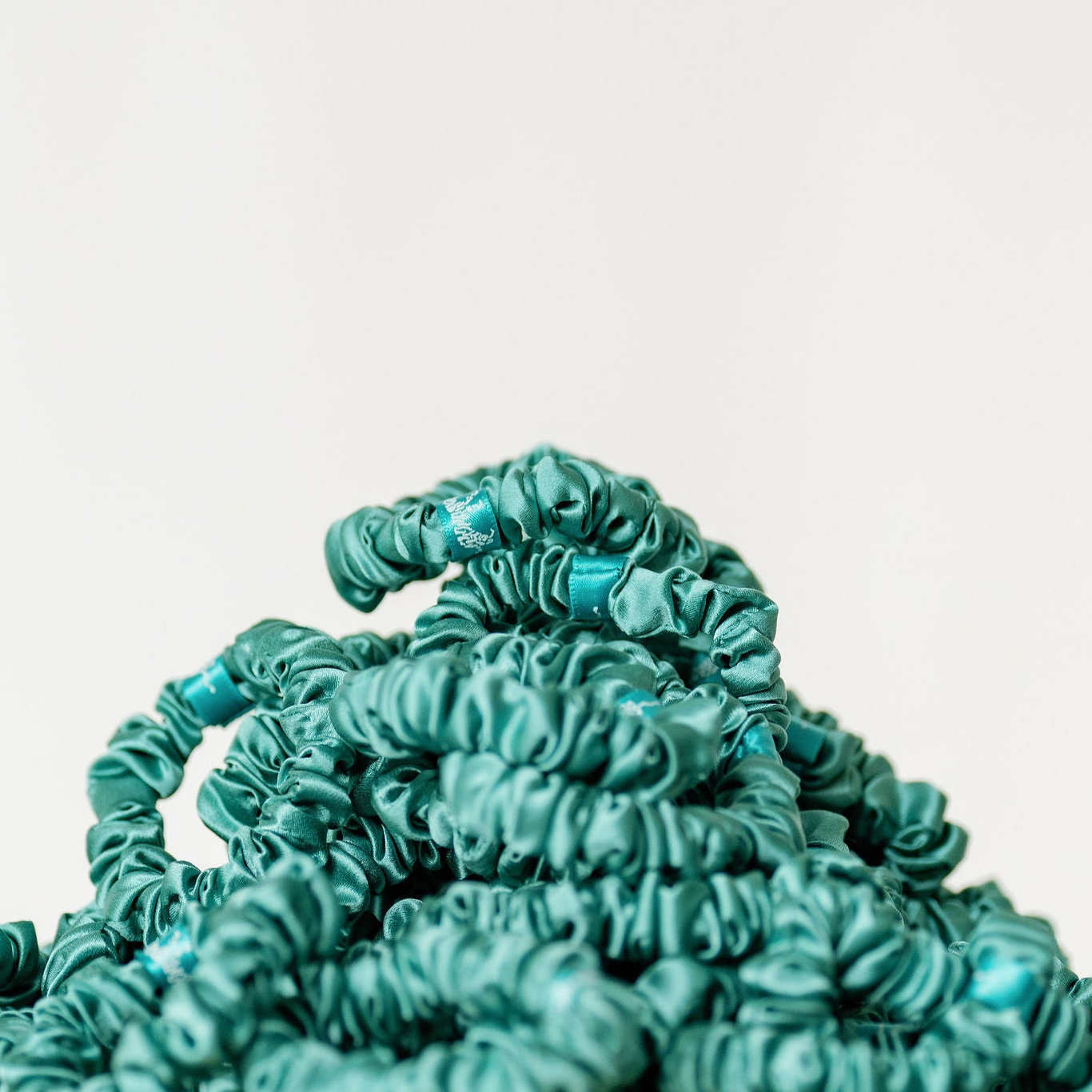 Organic Silk Small Scrunchie Jade Green