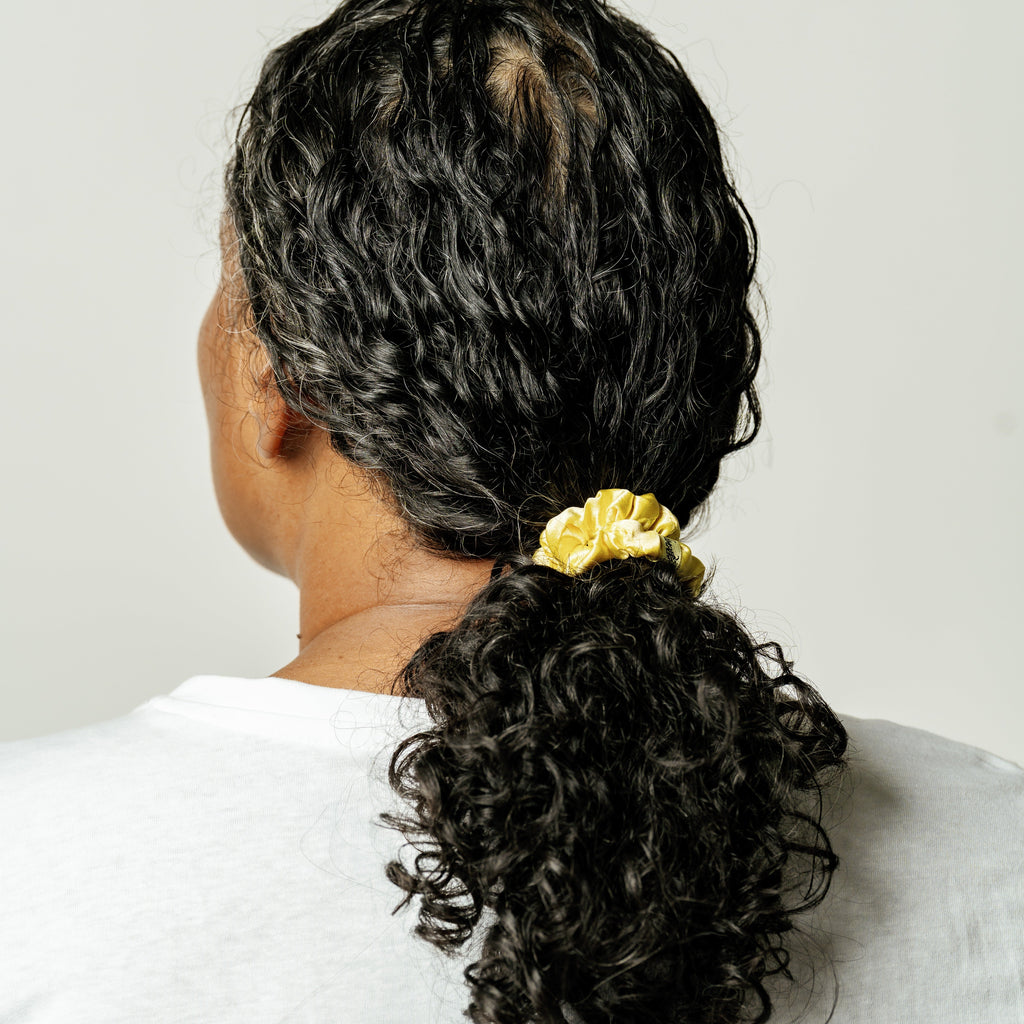 Organic Silk Small Scrunchie Sunshine Yellow