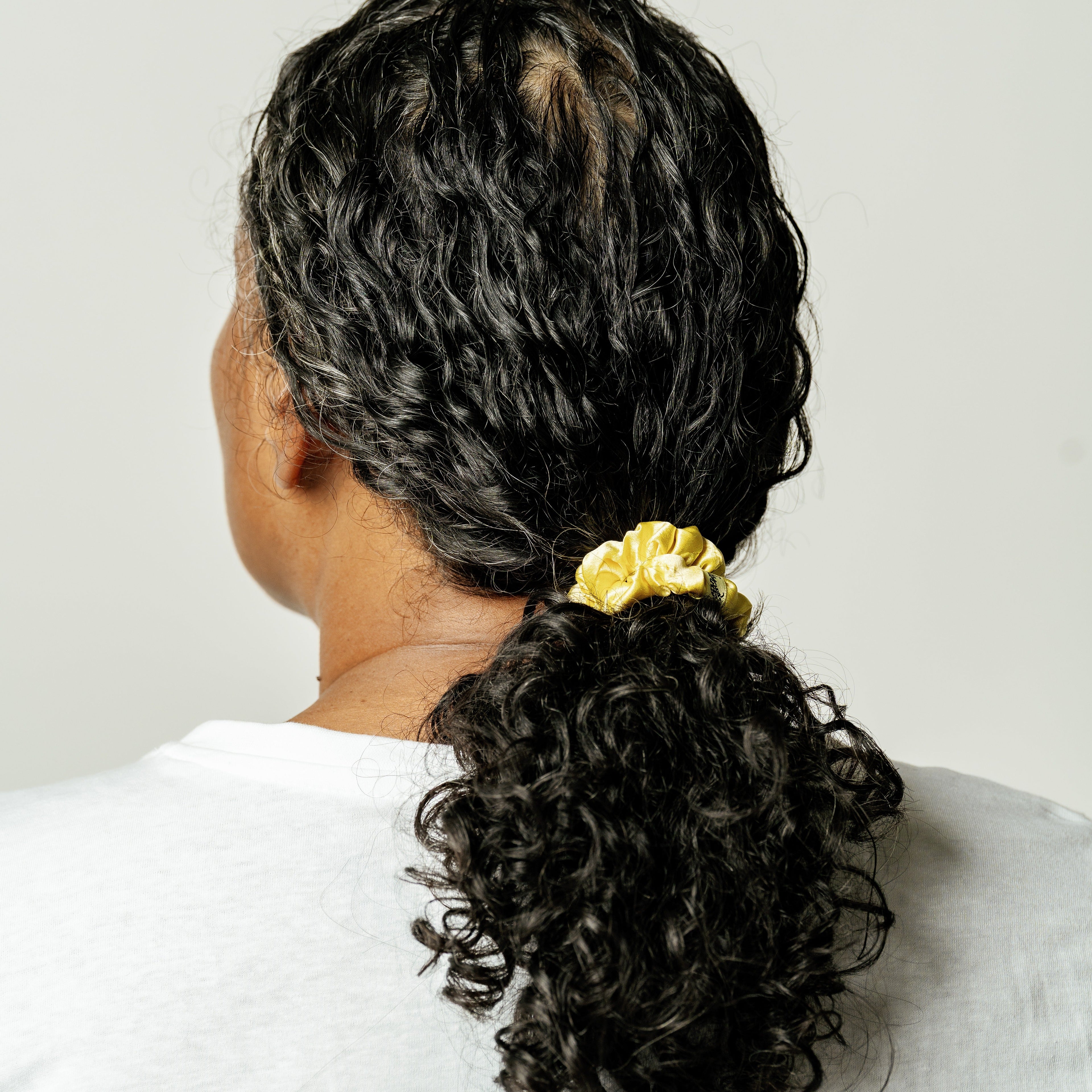 Organic Silk Small Scrunchie Sunshine Yellow