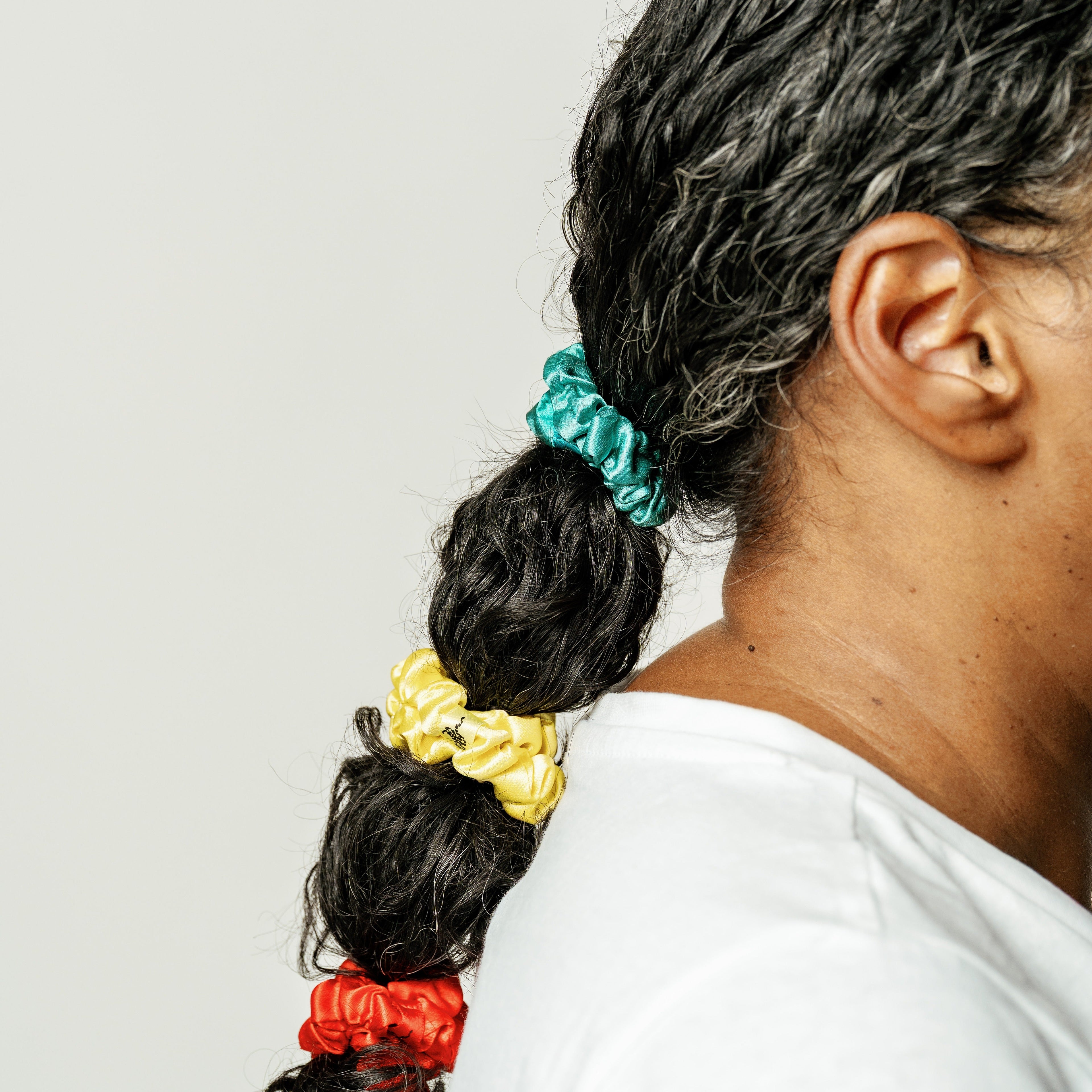 Organic Silk Small Scrunchie Jade Green