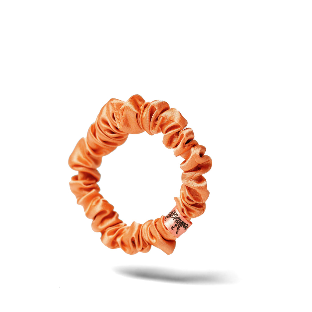 Organic Silk Small Scrunchie Peachy Coral