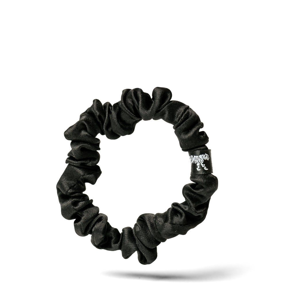 Organic Silk Small Scrunchie Onyx Black