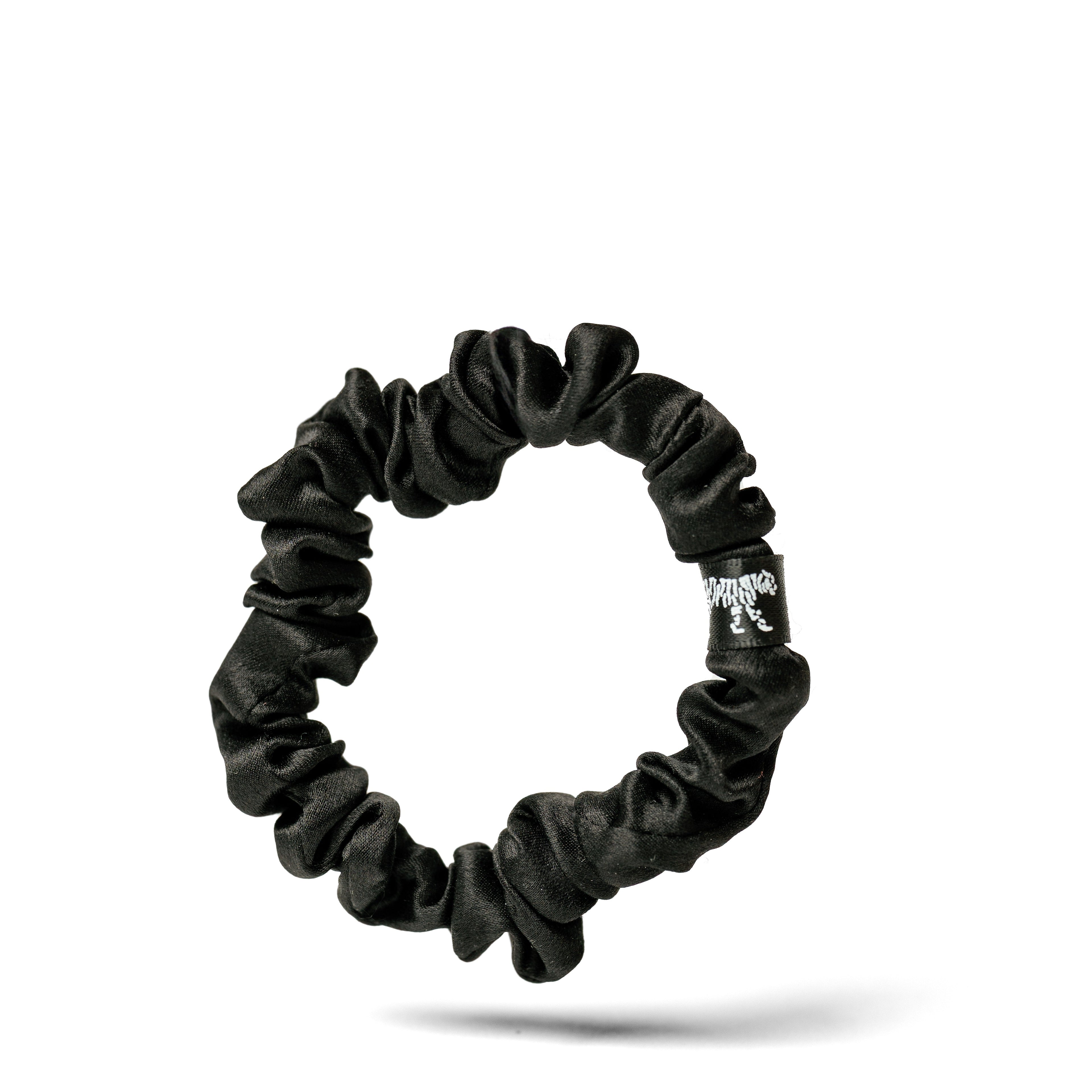 Organic Silk Small Scrunchie Onyx Black