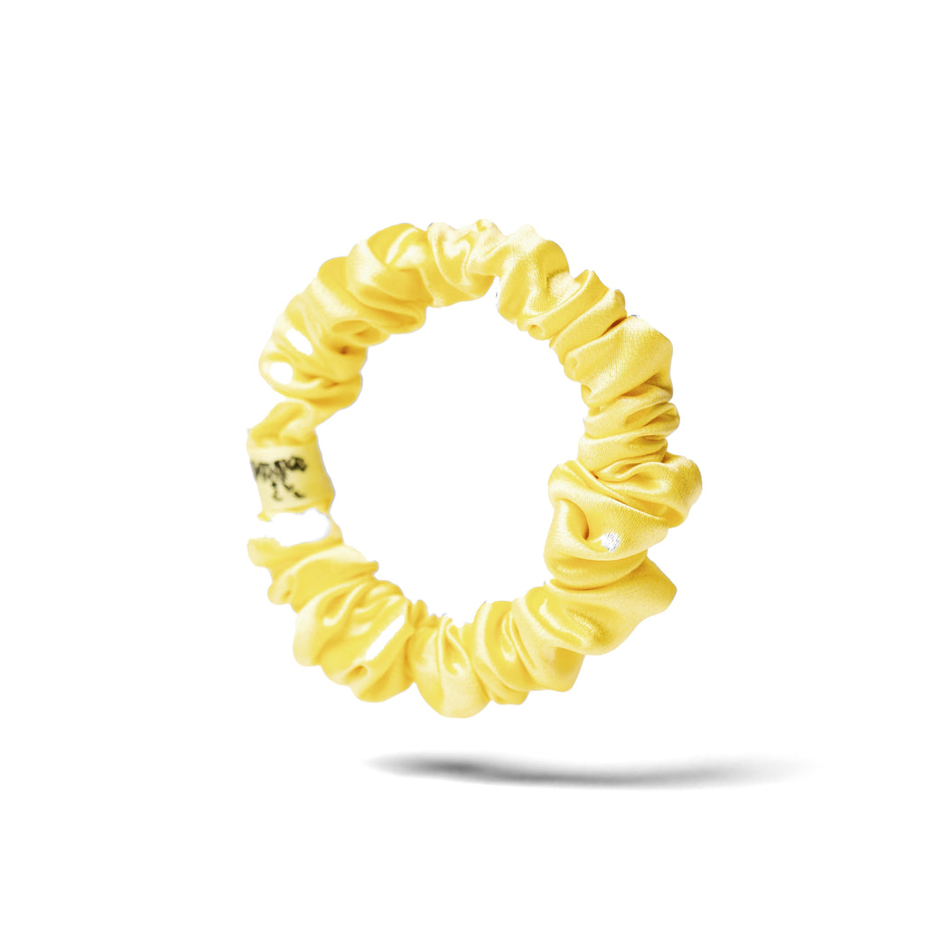 Organic Silk Small Scrunchie Sunshine Yellow