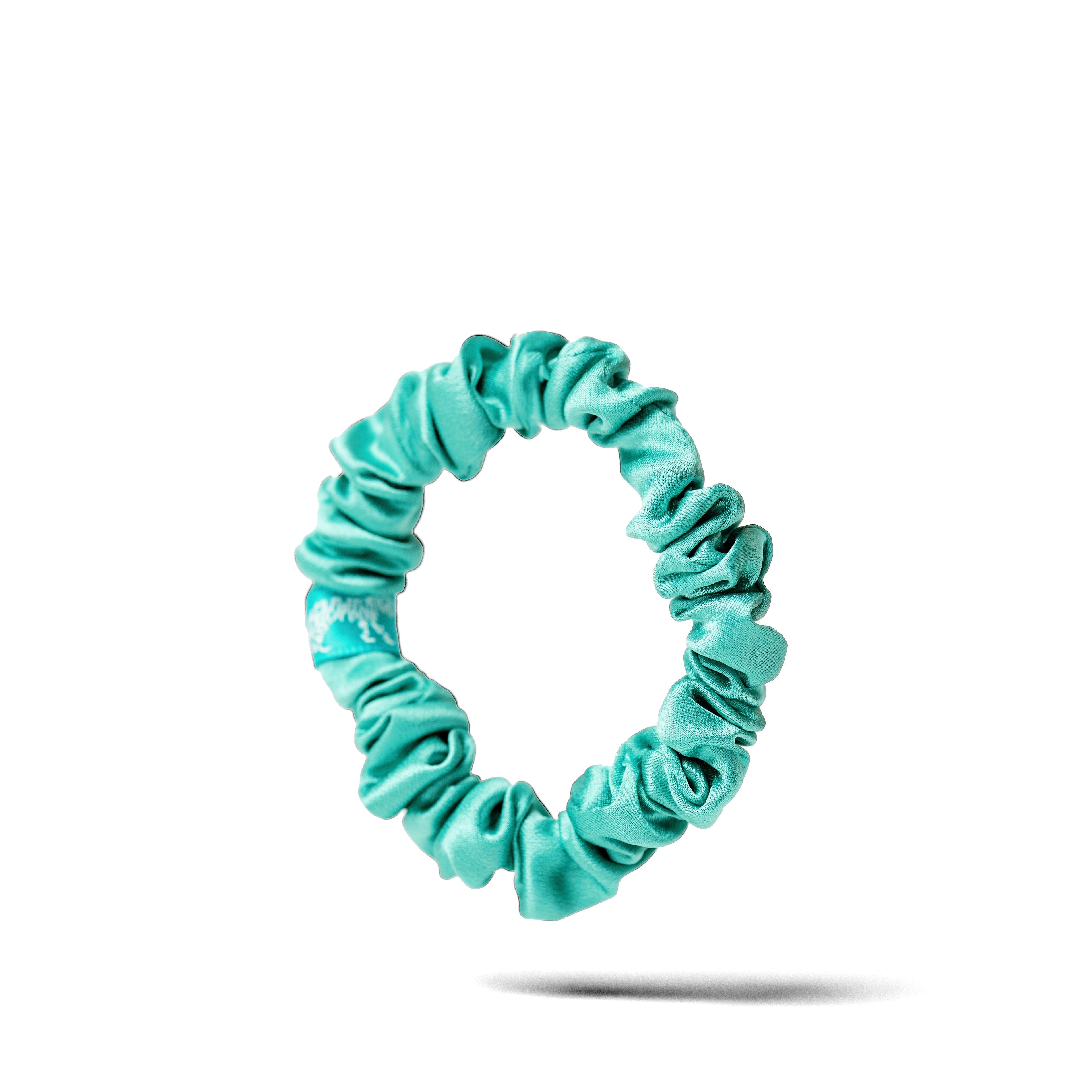 Organic Silk Small Scrunchie Jade Green