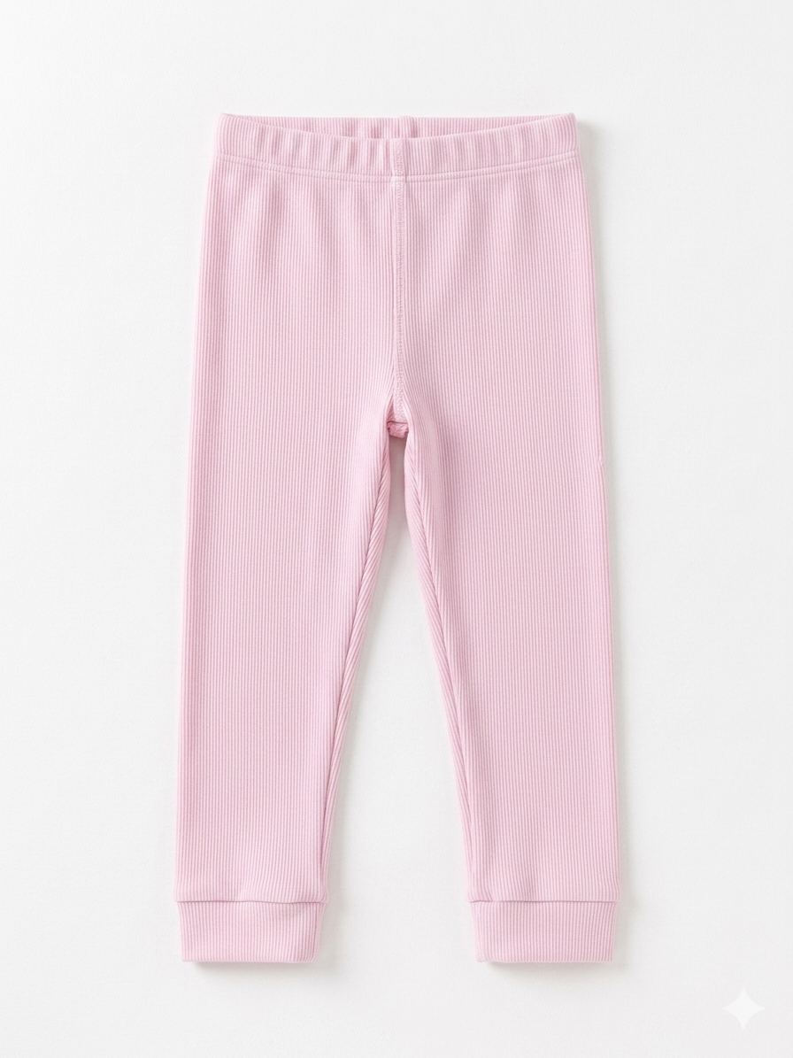 COZII - Roll Bottom Leggings, Baby Pink