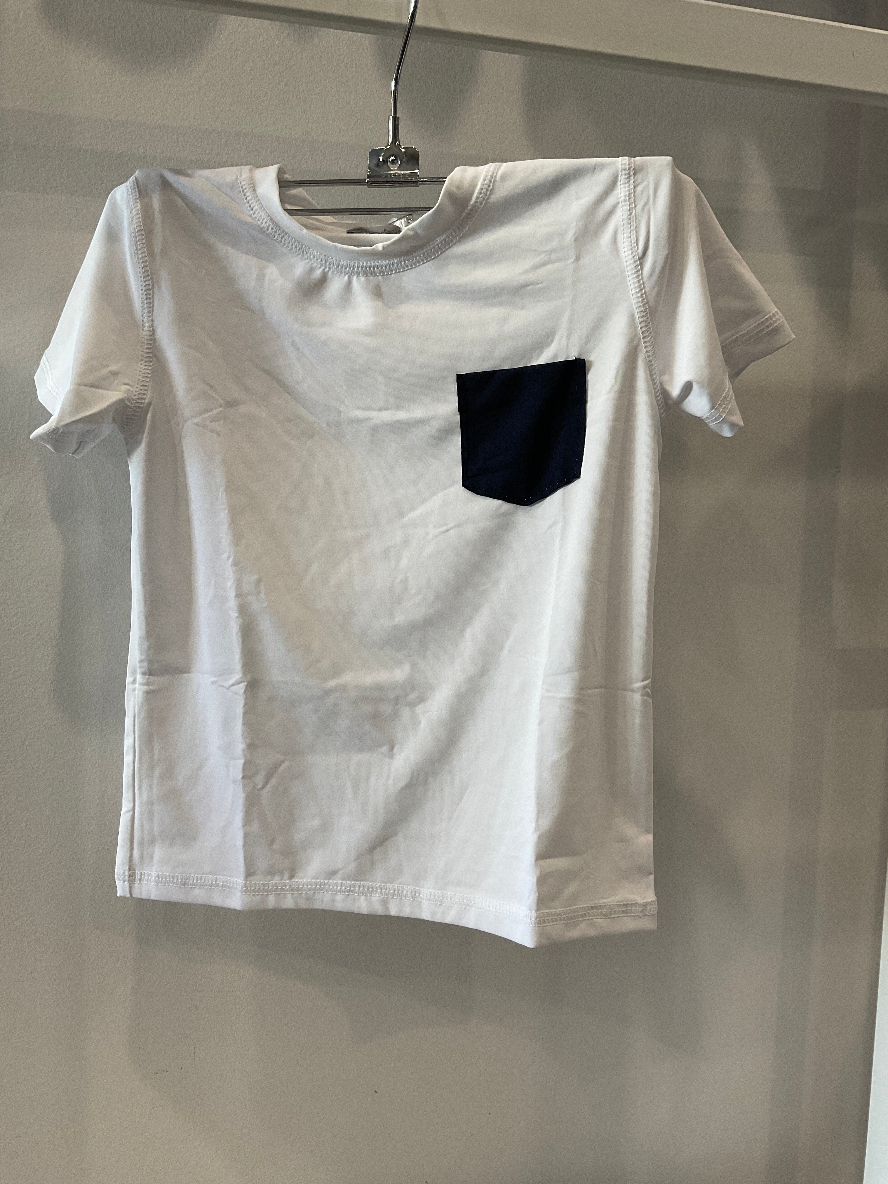 Planet Sea - White Rashguard Navy Pockets with matching short