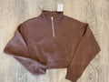 Katie J - 3 Quarter Zip, Chocolate