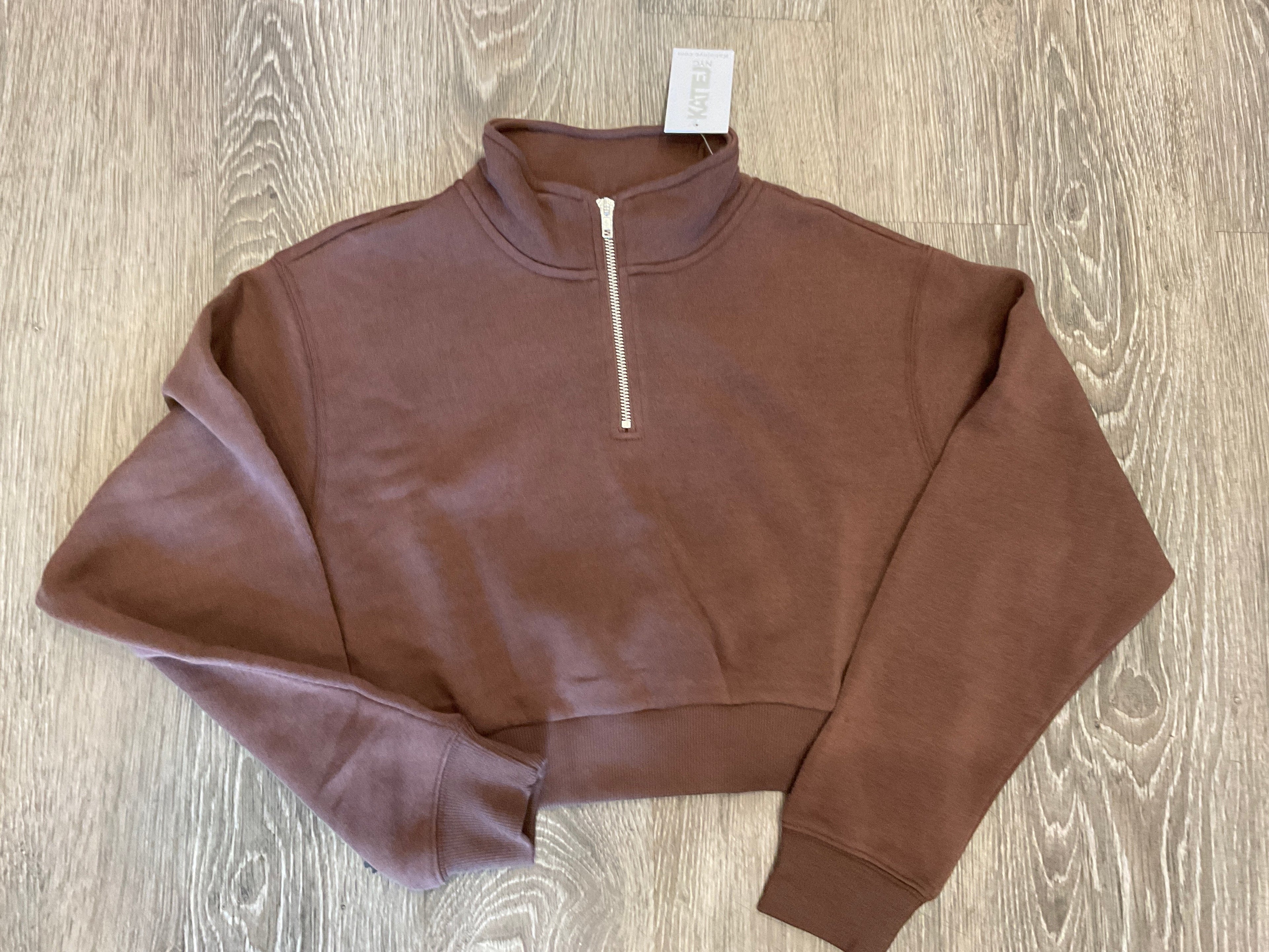 Katie J - 3 Quarter Zip, Chocolate