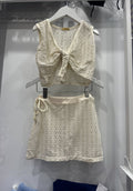 Planet Sea Cream Mesh 2pc Set Coverup