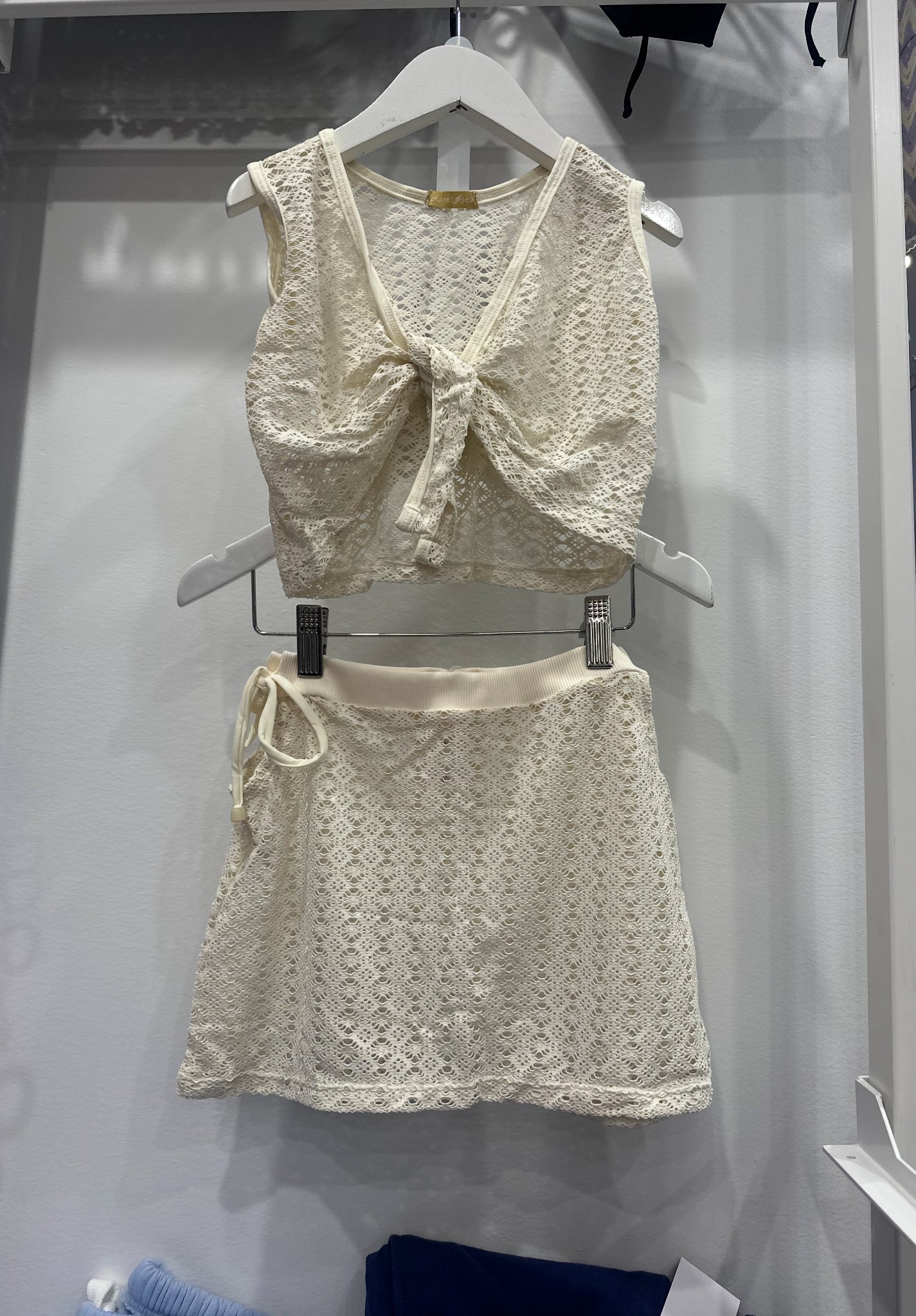 Planet Sea Cream Mesh 2pc Set Coverup