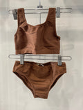 Planet Sea - 2 Pc Brown Ribbed Bikini