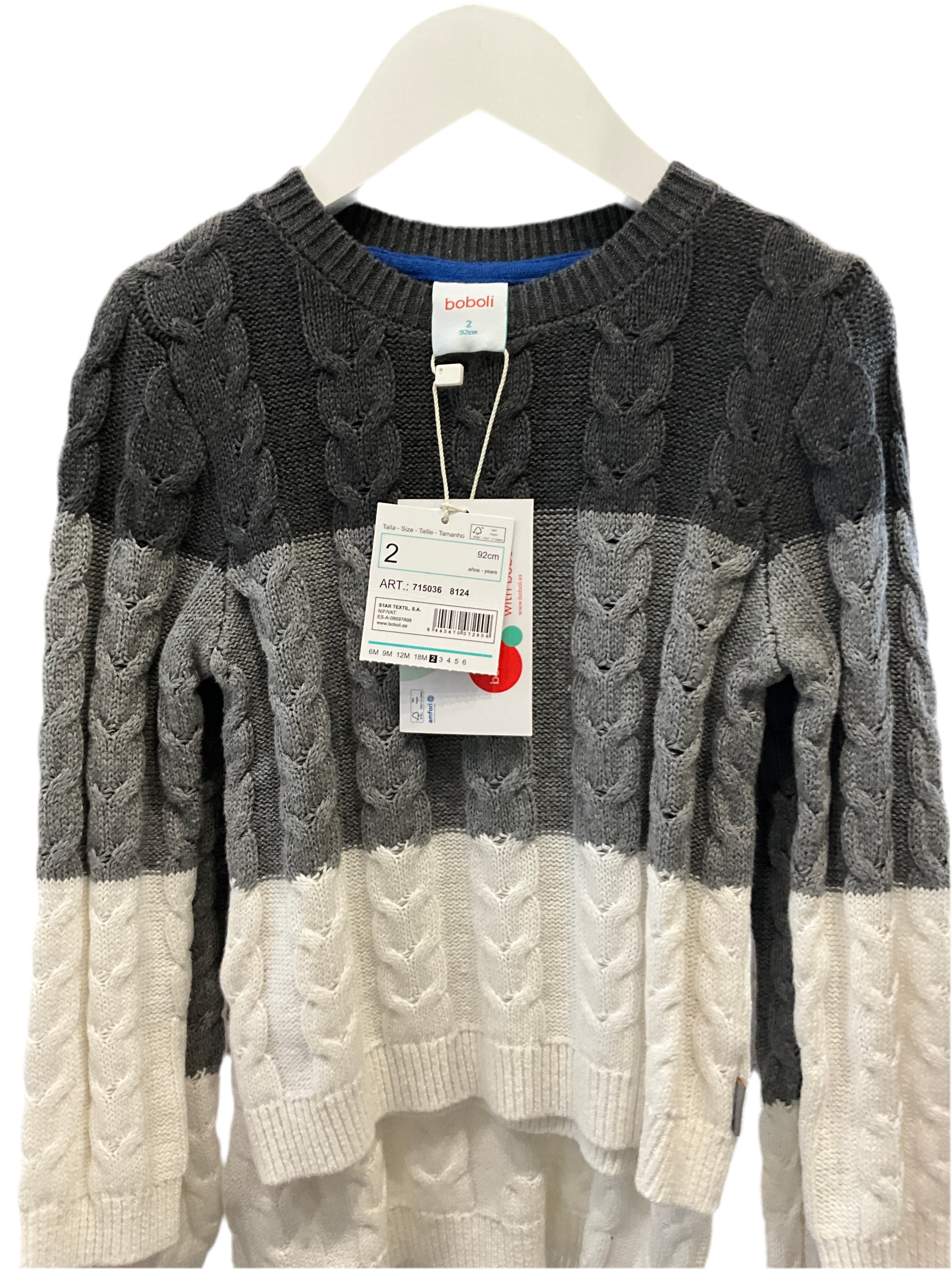 Boboli - Grey and White Sweater
