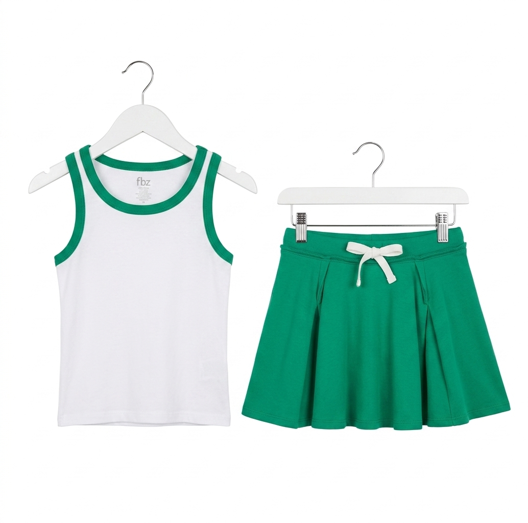 FBZ - Green Tank and Skirt Set