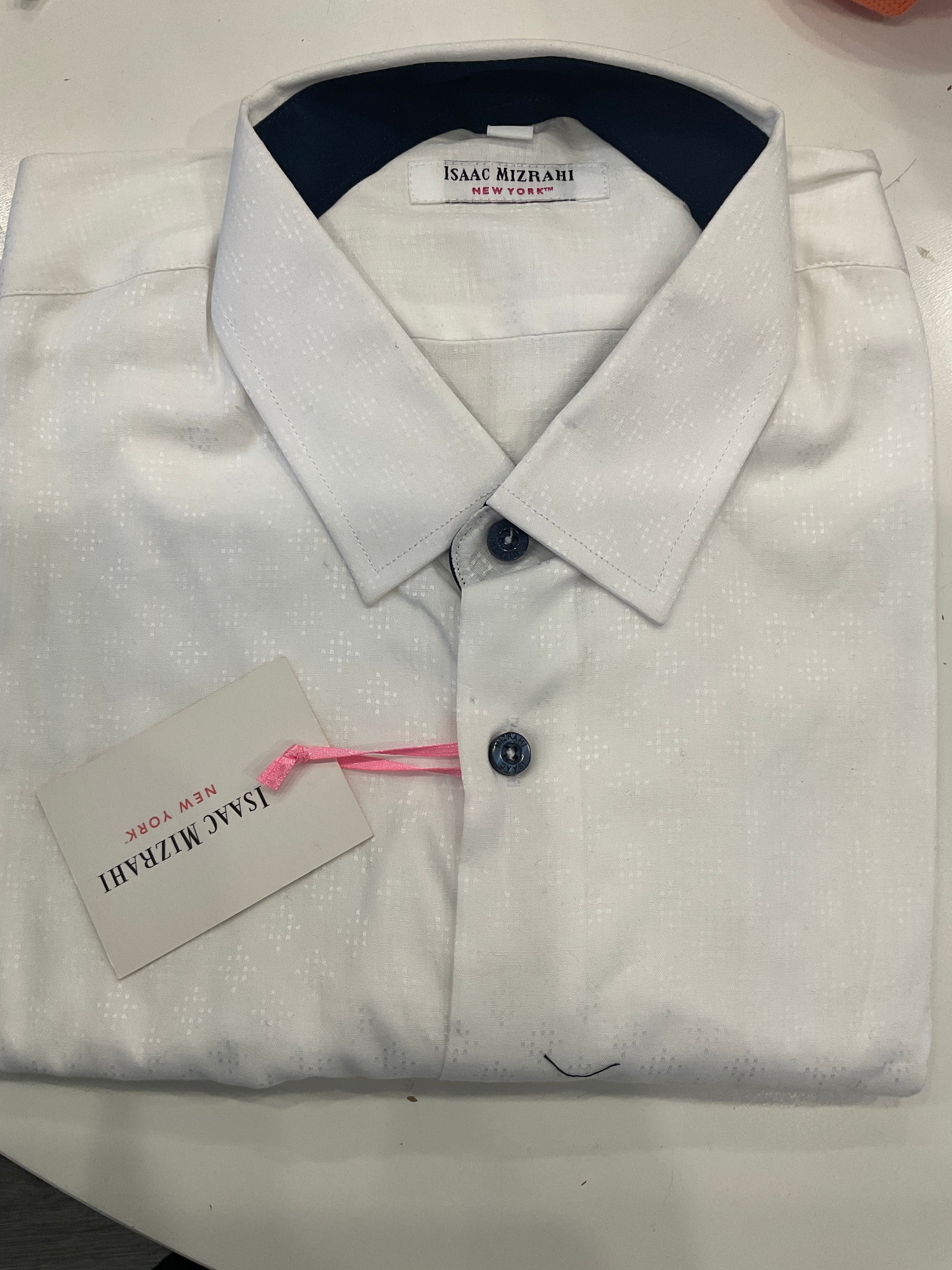 Isaac Mizrahi - Dotted White Dress Shirt