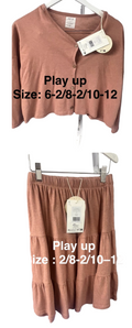 Play Up - Coral Cardigan & Skirt Set