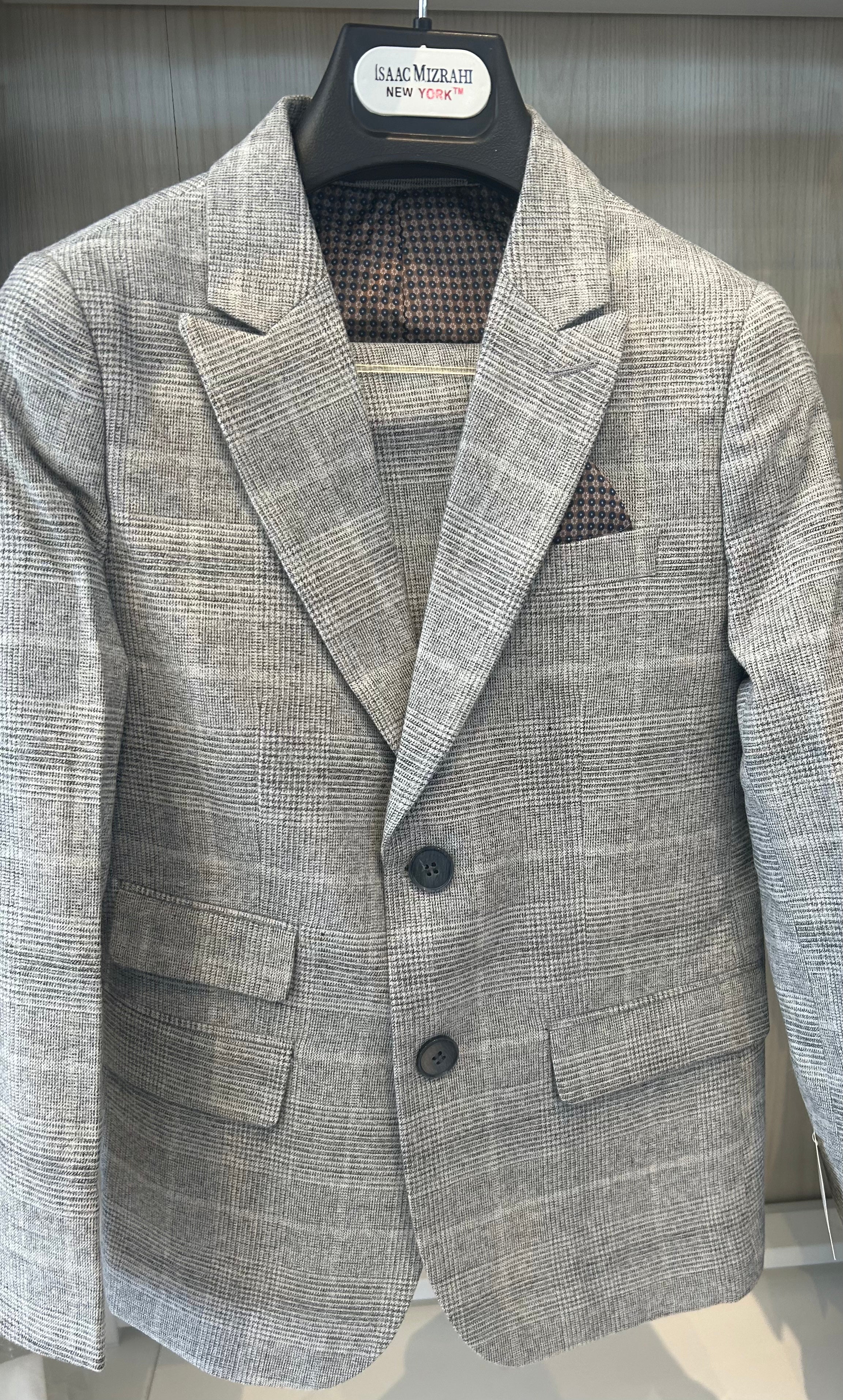 Isaac Mizrahi - Light Gray Boys 2PC Check suit