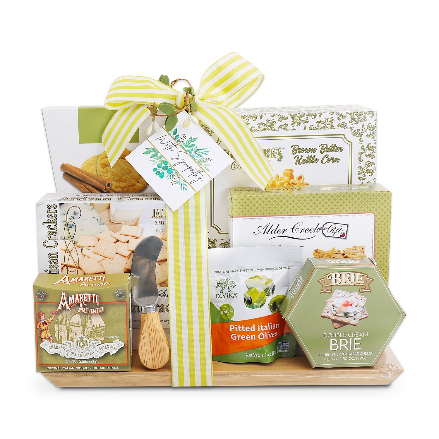 With Sympathy Cutting Board Gift Basket